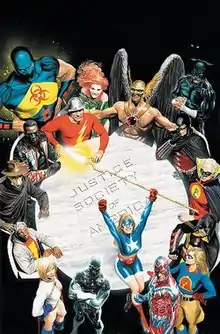 The JSA seated around a table