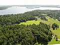 View east towards Djurgården and Fjäderholmarna.