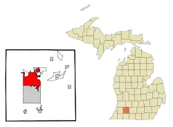 Location of Kalamazoo within Kalamazoo County, Michigan