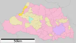 Location of Kamikawa in Saitama Prefecture
