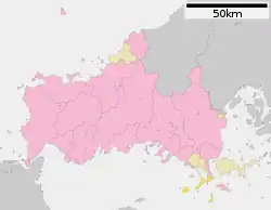 Location of Kaminoseki in Yamaguchi Prefecture