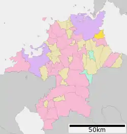 Location of Kanda in Fukuoka Prefecture