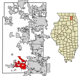 Location of Sugar Grove in Kane County, Illinois