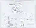 Drawing of Dutch breechloader 12&nbsp;cm K.A. on siege carriage.