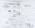 Drawing of carriage for Dutch 12&nbsp;cm rifled bronze breechloader on flat keel barge (uitlegger).