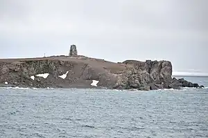Cape Zhelaniya (Northernmost cape of Severny; .mw-parser-output .geo-default,.mw-parser-output .geo-dms,.mw-parser-output .geo-dec{display:inline}.mw-parser-output .geo-nondefault,.mw-parser-output .geo-multi-punct{display:none}.mw-parser-output .longitude,.mw-parser-output .latitude{white-space:nowrap}76°57′N 68°35′E﻿ / ﻿76.950°N 68.583°E﻿ / 76.950; 68.583)