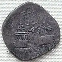 Karttikeya shrine with antelope. Yaudheya, Punjab, 2nd century CE.