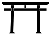Kasuga torii – a myōjin torii with straight top lintels cut at a square angle.