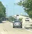 Driving on Keller Springs Road, showing the interchange at Preston Road in north Dallas.