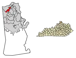 Location of Crescent Springs in Kenton County, Kentucky.