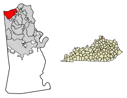 Location of Villa Hills in Kenton County, Kentucky.