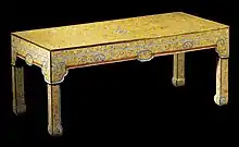Painted enamel throne table with the seal mark of the Qianlong emperor