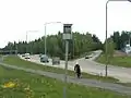 A man with kickbike in Kerava, Finland, 2008