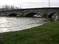 Below the bridge after days of heavy rain
