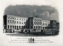 Image 28King's College London in 1831, as engraved by J. C. Carter. It is one of the founding institutions of University of London, established in 1836. (from History of education)
