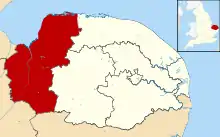Shown within Norfolk