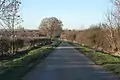 Modern road surface on the line of the Roman Road