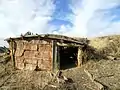 Kipp homestead – stable,  dugout of bank going down to river from cabins.