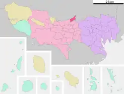 Location of Kiyose in Tokyo Metropolis