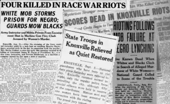 B&W photo of newspaper clippings