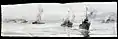 Sketch of British ships engaging Mainz in the distance