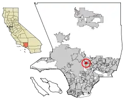 Location of South Pasadena in Los Angeles County, California