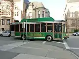 An LRTA trolley-replica bus on route 9