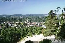 View from the east, looking over the town towards the airfield