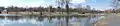 Sparkle Island in the center of the lake with the Chimney Swift tower visible.