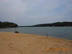 Beach at Lake Wildwood in northeastern Hopewell Township