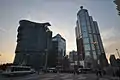 Lakeview Tower, F.I.T. Building, Grand Emperor Hotel and Bank of China Building as seen from Praca Ferreira Amaral. Avenida Doutor Mário Soares is located between these buildings in the background.