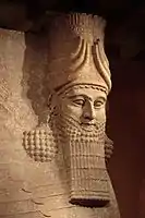 Detail, University of Chicago Oriental Institute.  Possibly gypsum, Dur-Sharrukin, entrance to the throne room, c. 721-705 B.C.