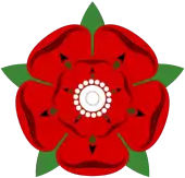 The Red Rose of Lancaster, county flower and a common symbol for the county.