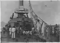A twin turret aboard the French Cruiser Waldeck-Rousseau off Corfu.