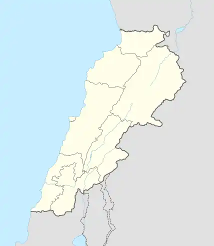 Map showing the location of Enfeh within Lebanon