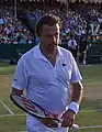 Tennis Player with wrist brace