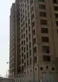 The vacant structure has no windows