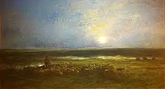 Lever de lune à Auvers, or Le Retour du troupeau (1878) Montreal Museum of Fine Arts