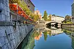 View of Ljubljana from the Ljubljanica