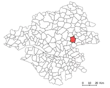 Map of Loire-Atlantique with the location of Ligné highlighted
