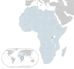 Location of Rwanda (black)– in Africa (light blue & dark grey)– in the African Union (light blue)