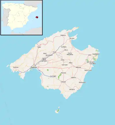 Palma is located in Majorca