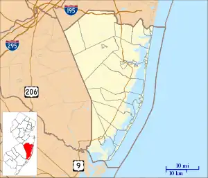 Lavallette is located in Ocean County, New Jersey