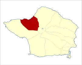 Location of the civil parish of Praia do Norte within the municipality of Horta