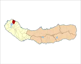 Location of the civil parish of Ajuda da Bretanha, within the municipality of Ponta Delgada