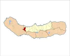 Location of the parish within the island of São Miguel
