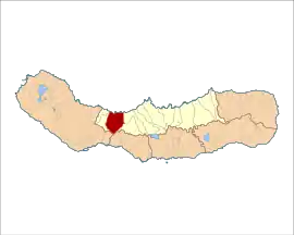 Location of the civil parish of Rabo de Peixe in the municipality of Ribeira Grande