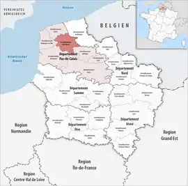 Location within the region Hauts-de-France