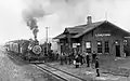 Atchison, Topeka and Santa Fe Railway depot in Longford, circa 1887-1897