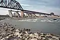 Looking S from Falls of the Ohio with Fourteenth Street (L&I) Bridge and McAlpine Dam